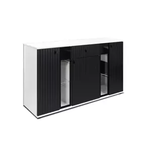 CAROL MDF III KOMODA, čierna/biela
