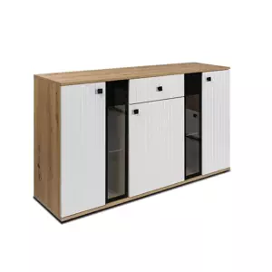 CAROL MDF IV KOMODA, biela/dub artisan