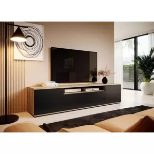 WADE TV stolík, čierný/dub artisan