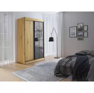 SOLNA II šatníková skriňa 120, dub artisan/čierna