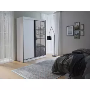 SOLNA II šatníková skriňa 150, biela/čierna
