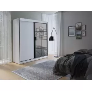 SOLNA II šatníková skriňa 180, biela/čierna