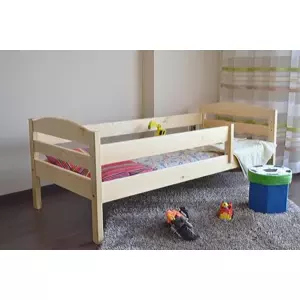 ANNA detská posteľ s roštom a zábranou z masívneho dreva