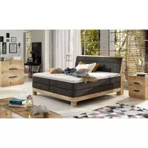 CARILLO 140x200 cm kvalitná boxspring posteľ v drevenom ráme