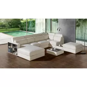 RHINO U (2) moderná sedačka s knižnicou a stolíkom, BR/T+OT+1+1,5+E+1+S/OT+P