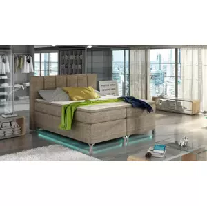 VERDI 140x200 cm kontinentálne posteľ boxspring s LED osvetlením