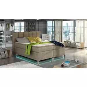 VERDI 160x200  kontinentálne posteľ boxspring s LED osvetlením