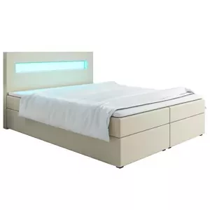 MALONE 140x200 cm kontinentálna posteľ boxspring s LED osvetlením