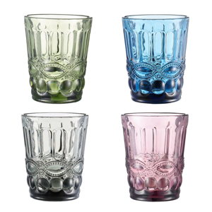Poháre na vodu, set 4 ks, 240 ml, farebné vintage, SAVOY TYP 2