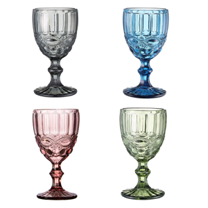 Poháre na víno, set 4 ks, 240 ml, farebné vintage, SAVOY TYP 3
