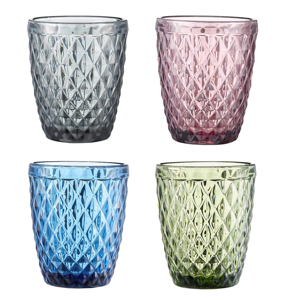 Poháre na vodu, set 4 ks, 240 ml, farebné, retro, VERITAS TYP 2