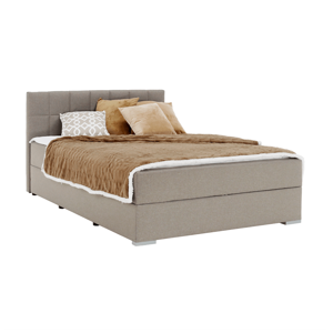 Boxspringová posteľ 140x200, sivohnedá TAUPE, FERATA TV KOMFORT