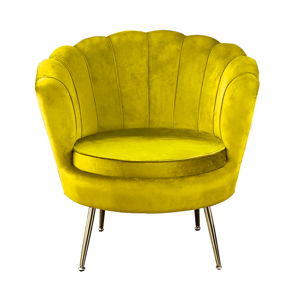 Kreslo v štýle Art-deco, horčicová Velvet látka/gold chróm-zlatý, NOBLIN