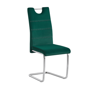 Jedálenská stolička, smaragdová Velvet látka/svetlé šitie, ABIRA NEW