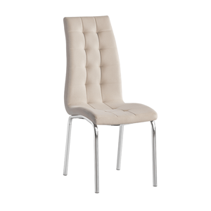 Jedálenská stolička, béžová Dulux Velvet látka/chróm, GERDA NEW
