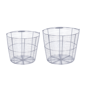 Okrúhle košíky, set 2 ks, strieborný kov, RUSLO