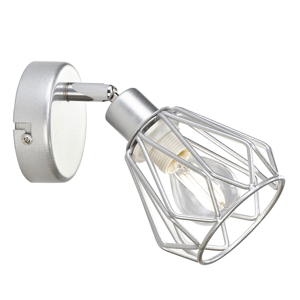 Nástenná lampa, strieborná/kov, OKIRA TYP 2