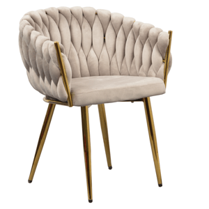 Jedálenské kreslo, sivohnedá Taupe Velvet látka/gold chróm zlatý, DEILA