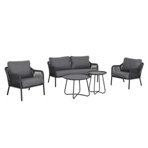 Záhradný 5-dielny set, sivá, aluminium, MAHES