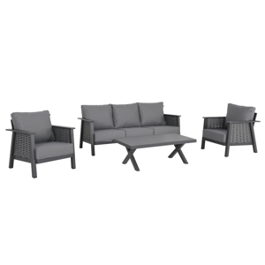 Záhradný 4-dielny set, sivá, aluminium, BABAK