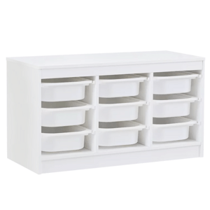 Organizér s úložnými boxami, biela, TRIMAL
