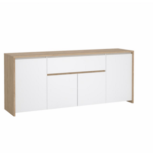 Komoda, dub hickory/biela extra vysoký lesk, NEXT 50316