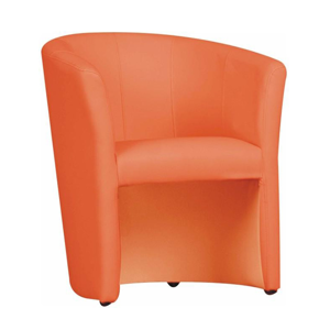 Klubové kreslo, ekokoža oranžová, CUBA