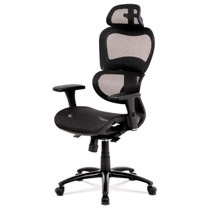 Kancelářská ergonomická židle NITE — s podhlavníkem a područkami, černá
