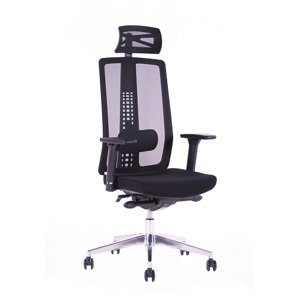 Kancelárska ergonomická stolička Sego SPIRIT — čierna, nosnosť 130 kg