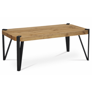 Konferenčný stolík PAOK — 110x60x44, divoký dub, čierny kov