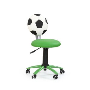 Detská stolička na kolieskach GOL — ekokoža, biela / zelená