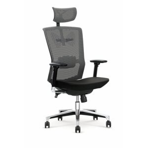 Kancelárske ergonomická stolička AMBASSADOR – látka, šedá/čierna