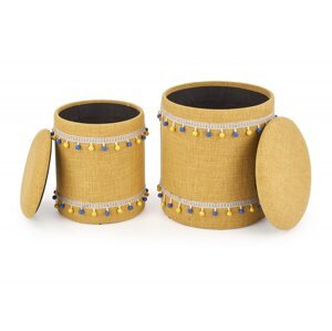 Set taburetov GRADO – látka, žltá