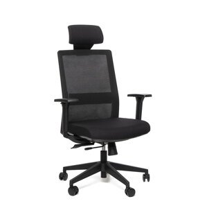 Kancelárska ergonomická stolička Sego LINK — sieť/látka, čierna