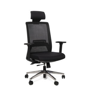 Kancelárska ergonomická stolička Sego FRAME — sieť/látka, čierna