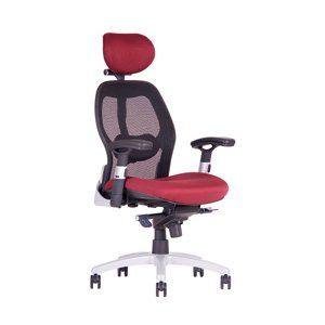 Ergonomická kancelárska stolička na kolieskach SATURN – s podrúčkami, viac farieb NET vínová